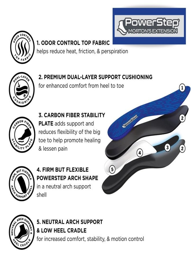 Powerstep Morton's Extension Carbon Fiber Orthotic Insole for Turf Toe, Foot Fractures, Hallux Rigidus & Bunions, Clinically Proven Arch Support, Unisex, Made in the USA (Men 10-10.5, Women 12) - Image 3